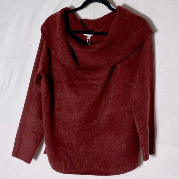 Heartloom Dark Rust Colour Off Shoulder Cowl Neck Sweater L - Picture 2 of 12